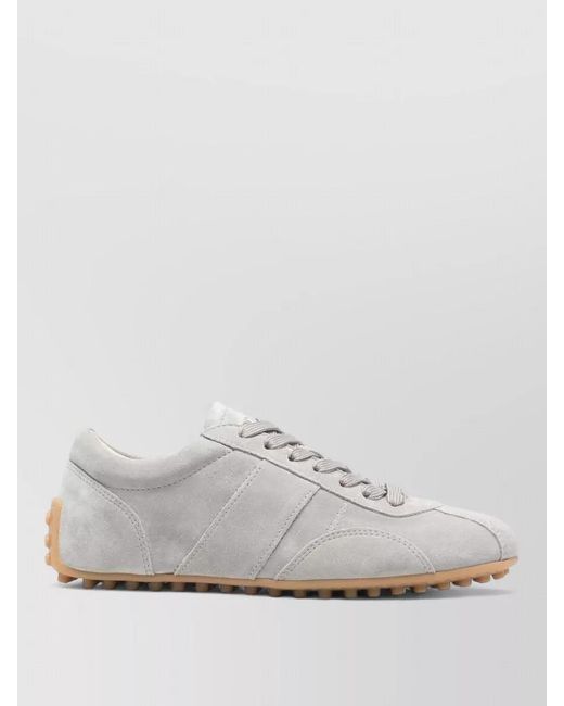 Tod's White Suede Leather Low-Top Sneakers