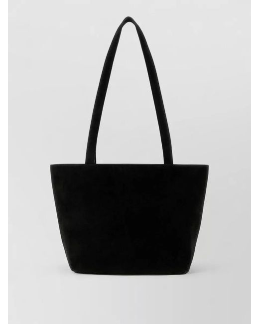 The Row Black Suede Leather Tote Bag