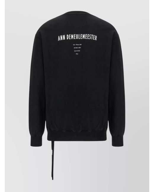 Ann Demeulemeester Blue Printed Cotton Loose-Fit Sweatshirt