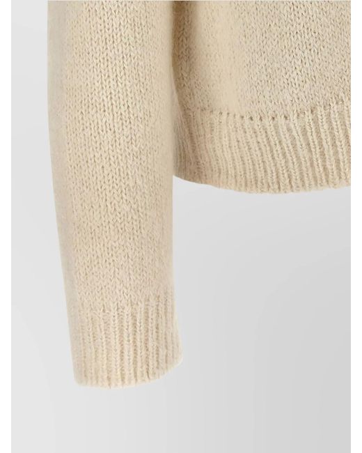Jil Sander Natural Alpaca Wool Oversized Crewneck Jumper for men
