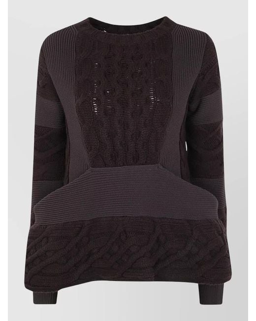 Sacai Black Wool Knit Pullover