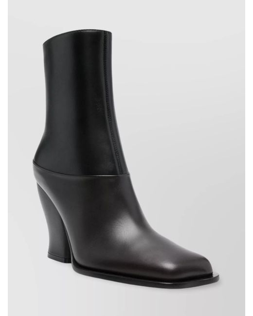 Loewe Black Calf Leather Panelled Ankle Boots