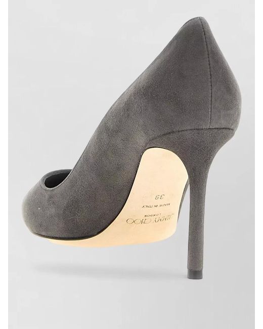 Jimmy Choo Gray Romy Suede Pointed Toe Stiletto Pumps