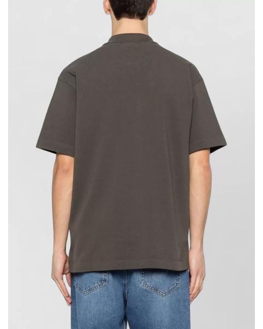 Maison Kitsuné Gray Organic Cotton Short-Sleeve Polo Shirt for men