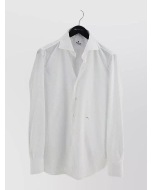 Finamore 1925 White Tailored Regular Fit Shirt Long Sleeves for men