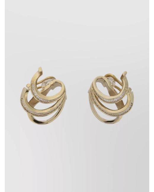 Ferragamo Metallic Glass And Brass Earrings