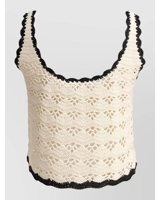 Zimmermann Natural Rhiannon Crochet Relaxed Fit Tank Top