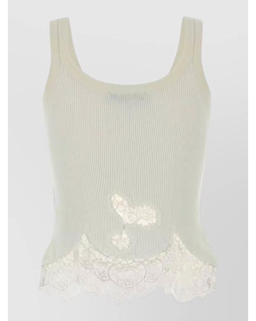 Ermanno Scervino White Cotton Tank Top