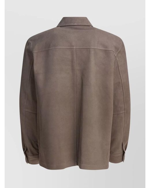 Vince Brown Front Pockets Long Sleeves Jackets for men