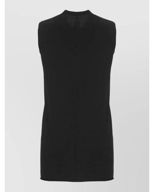 Rick Owens Black Sleeveless Top Casual Style Round Neckline for men