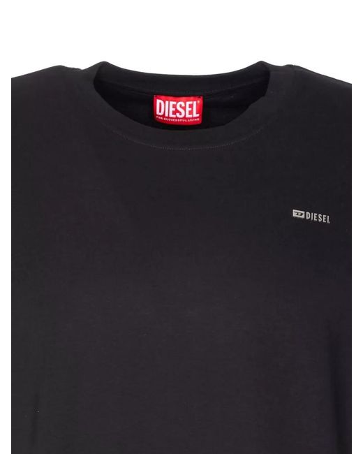 DIESEL Black Logo-Print Cotton T-Shirt for men