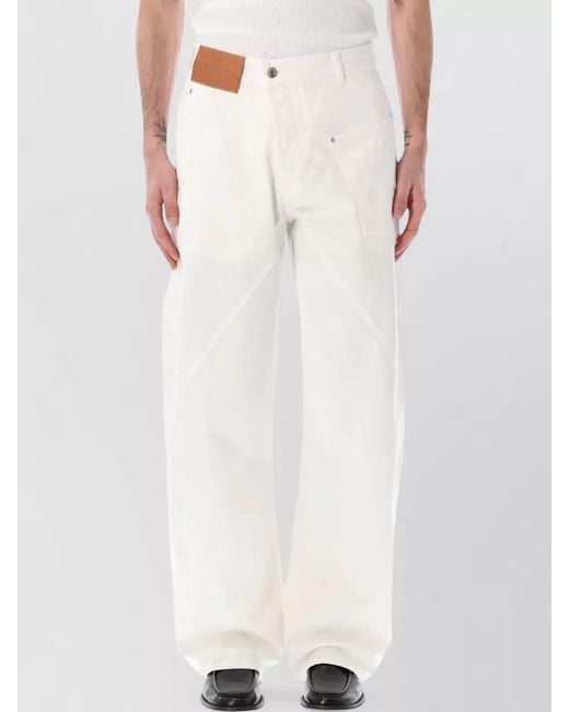 J.W. Anderson White Twisted Workwear Jeans Wide Leg Design for men