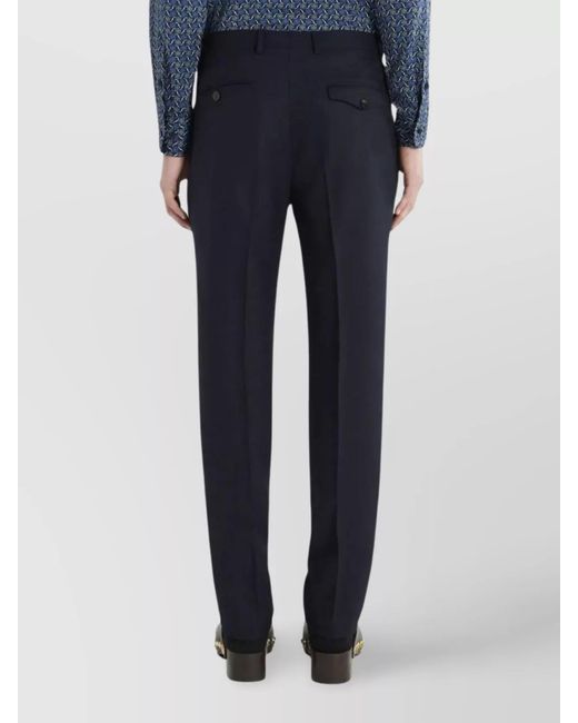 Etro Blue Wool Tailored Trousers for men