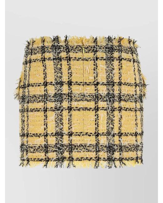 Balmain Metallic Embroidered Tweed Mini Skirt
