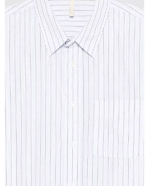 sunflower White Striped Regular-Fit Shirt for men