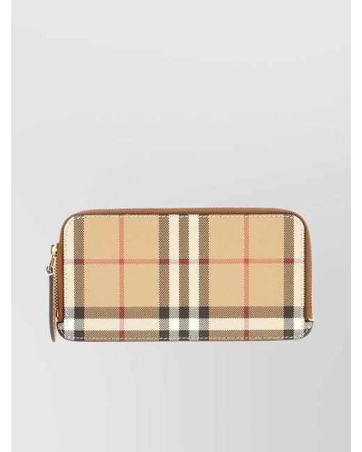Burberry Natural Checkered Pattern Wallets And Cardholders