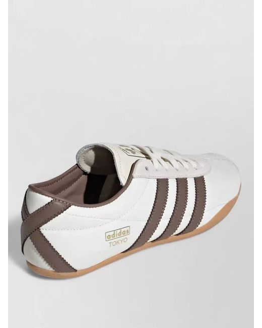 Adidas White Tokyo Sneakers Contrast Stripes Low Top