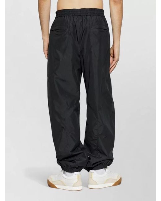 Givenchy Black Straight Pants Elastic Cuffs Side Pockets for men