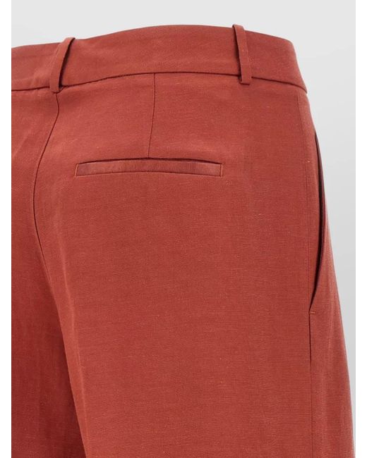 Peserico Red Viscose Linen Knee-Length Shorts