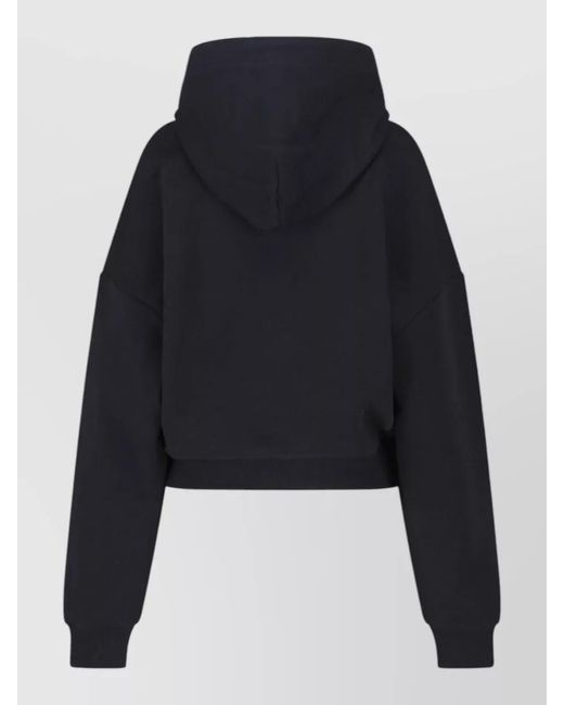 Vivienne Westwood Blue Cropped Hooded Top Drawstring Hood Ribbed Cuffs