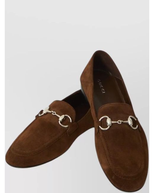 Gucci Brown Jordaan Suede Loafers Foldable Back