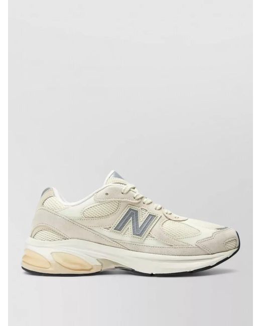 New Balance Natural Sneakers Round Toe Mesh Panels Suede