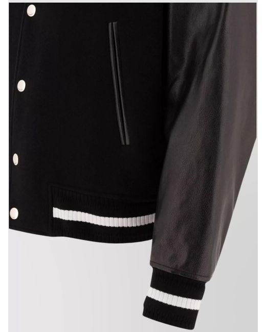 Givenchy Black Wool Varsity Bomber Jacket for men