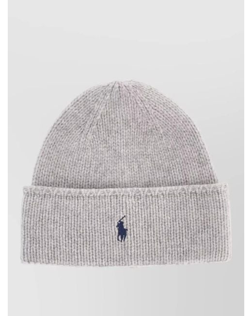 Polo Ralph Lauren Gray Stretch Fit Ribbed Knit Cuff Beanie
