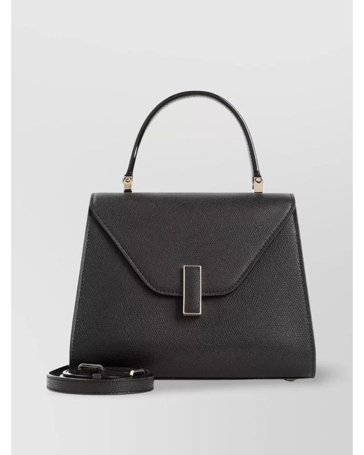 Valextra Black Top Handle Structured Tote Bag