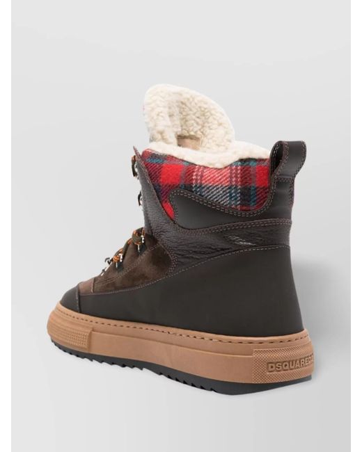 DSquared² Multicolor Leather Lace-Up High-Top Boots