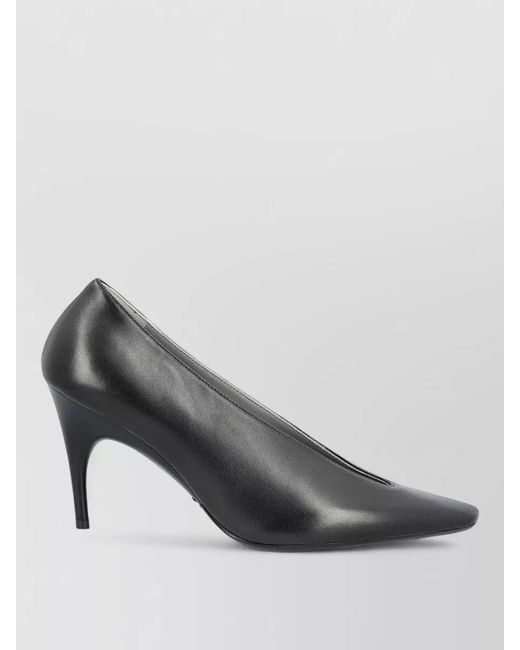 Balenciaga Gray Leather Pointed-Toe Pumps