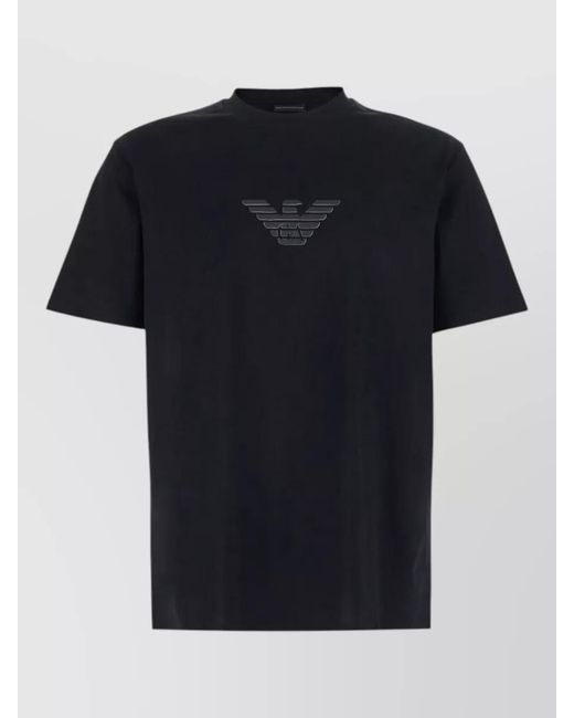 Emporio Armani Black Logo Cotton Crew-Neck T-Shirt for men