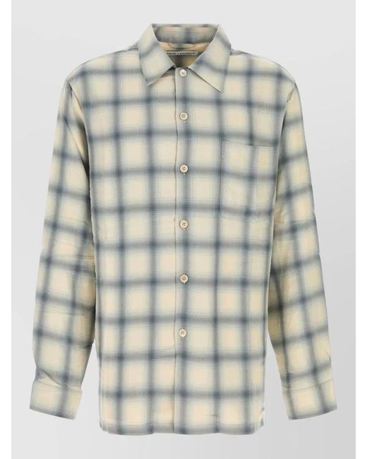 Our Legacy Gray Embroidered Oversized Viscose Shirt for men