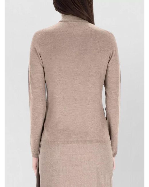 Max Mara Natural Cashmere Turtleneck Midi Dress