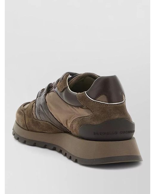 Brunello Cucinelli Brown Active Sneakers Techno Fabric Micro Sole