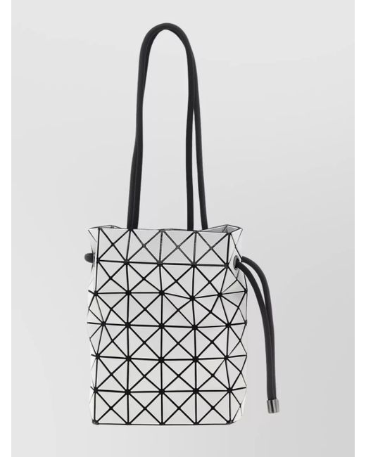 Issey Miyake White "Twist" Geometric Pattern Bucket Bag