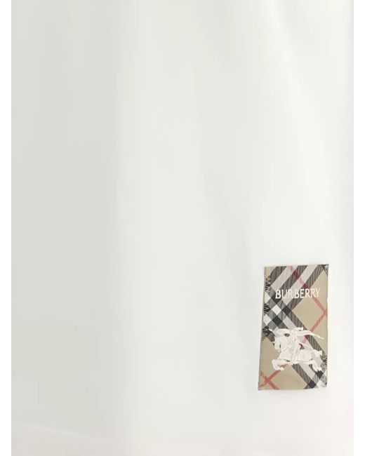 Burberry White Archive Check Crew Neck T-Shirt for men