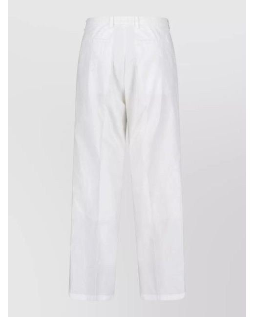 Auralee White Straight Shorts Belt Loops Back Pockets for men