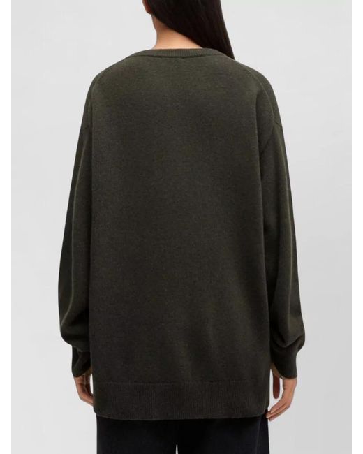 Ganni Red Oversized Wool-Blend Crew-Neck Sweater