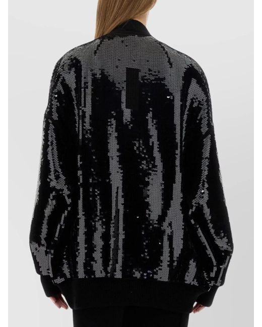 Rick Owens Black Wool Relaxed-Fit Bomber Jacket