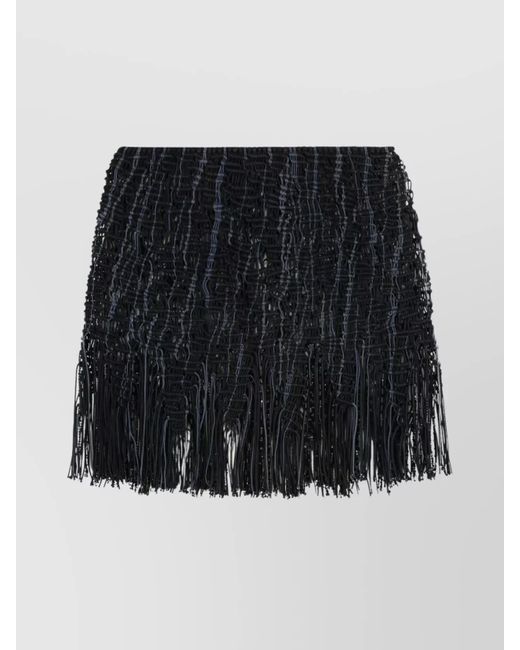 Roberta Einer Black Cotton Knitted Mini Skirt