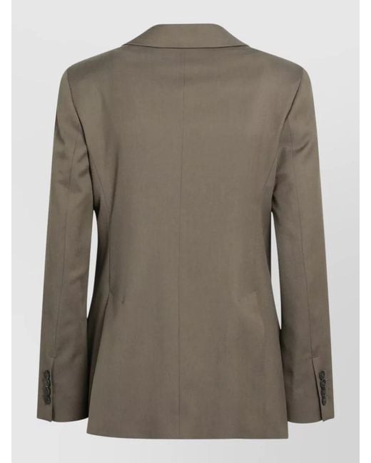 Max Mara Green Double Breasted Tailored Jacket Front Pockets
