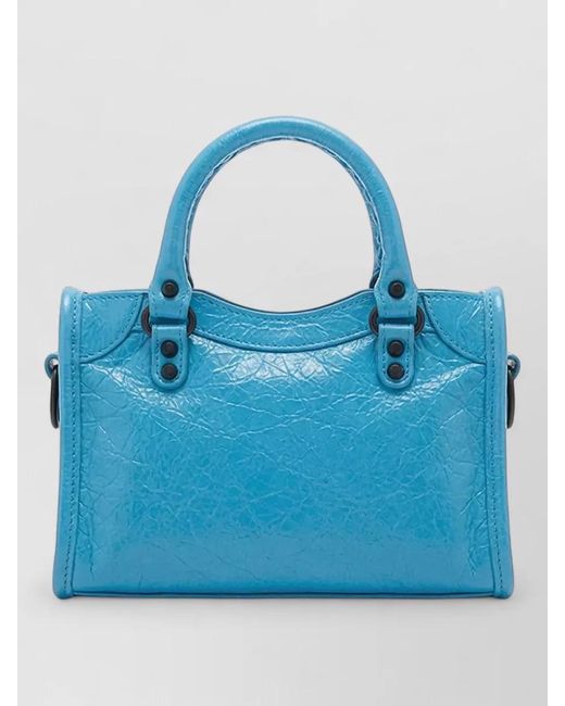 Balenciaga Blue Le City Nano Leather Crossbody Bag