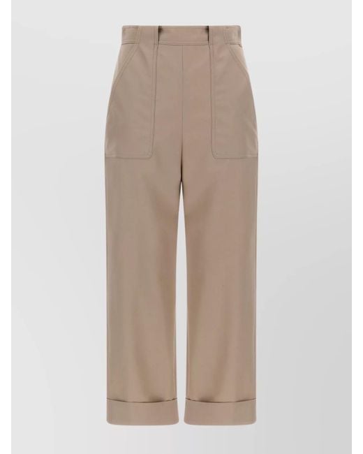 Max Mara Natural Cotton Cropped Trousers