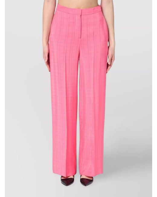 Semicouture Pink Viscose Wide-Leg Trousers