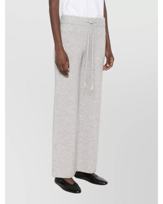 ERMANNO FIRENZE White Lounge Trousers Soft Knit Relaxed Silhouette