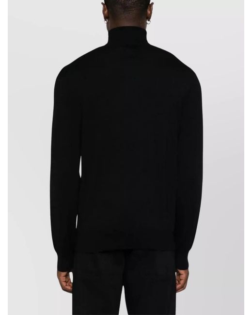 Polo Ralph Lauren Black Ribbed Wool High Neck Regular Fit Sweater for men