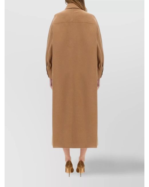 Max Mara Natural Cashmere Blend Regular Fit Single Breasted Coat