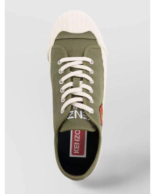 KENZO Brown Sneakers With Embroidered Logo And Floral Detailing for men