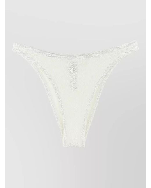 Mc2 Saint Barth White Elise Bikini Briefs Textured High Cut Waistband
